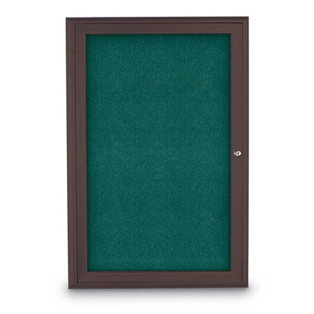 United Visual Products Sliding Door Indoor Enclosed Corkboard, 9 UV9029ACSH-WHITE-BUFF